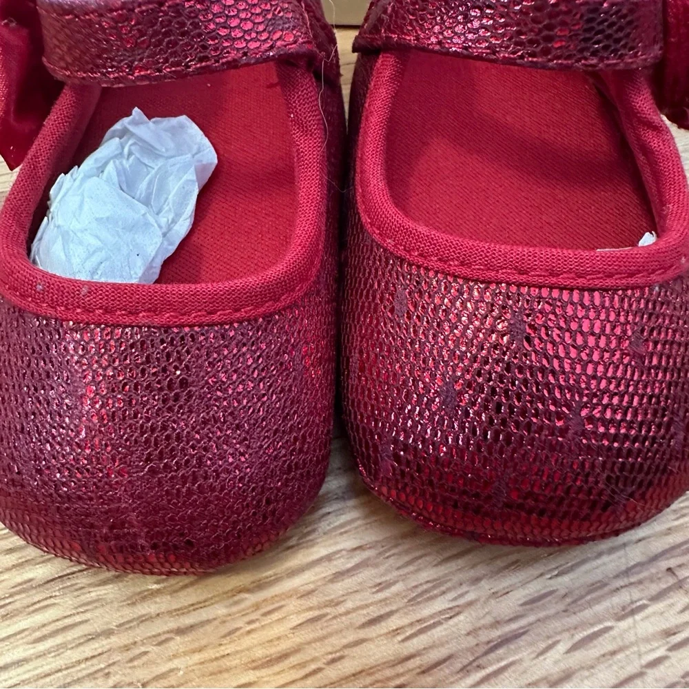 NWT Baby Deer Girls' Red Sparkle Mary Jane Shoes size 1